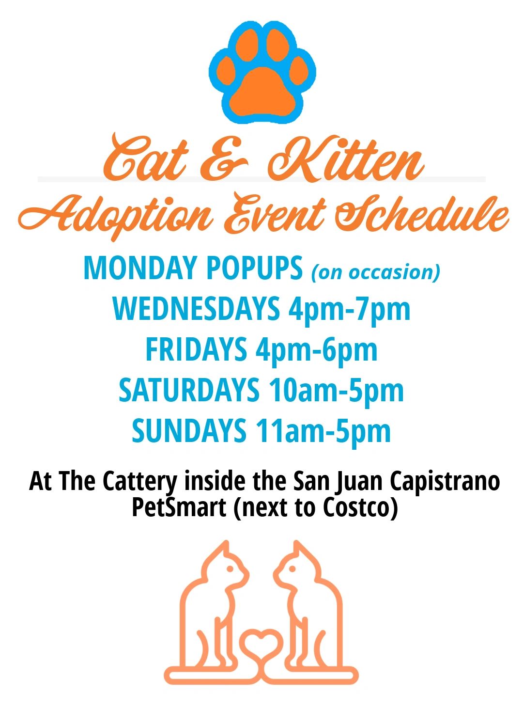 Adoption event schedule